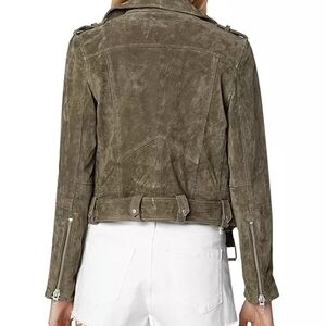 Blank NYC Olive Suede Moto Jacket
